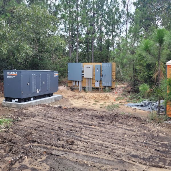 Standby generator and switchgear on a new pad